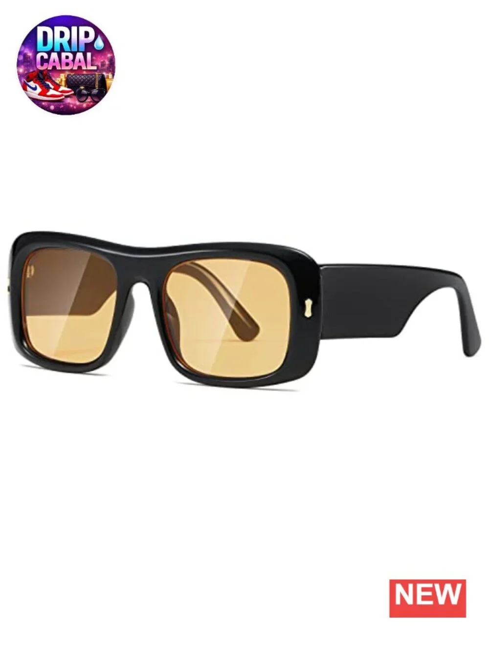 Y2K Oversized Square Sunglasses - Thick Frame Plastic Polarized Shades